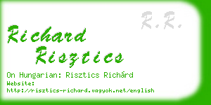 richard risztics business card